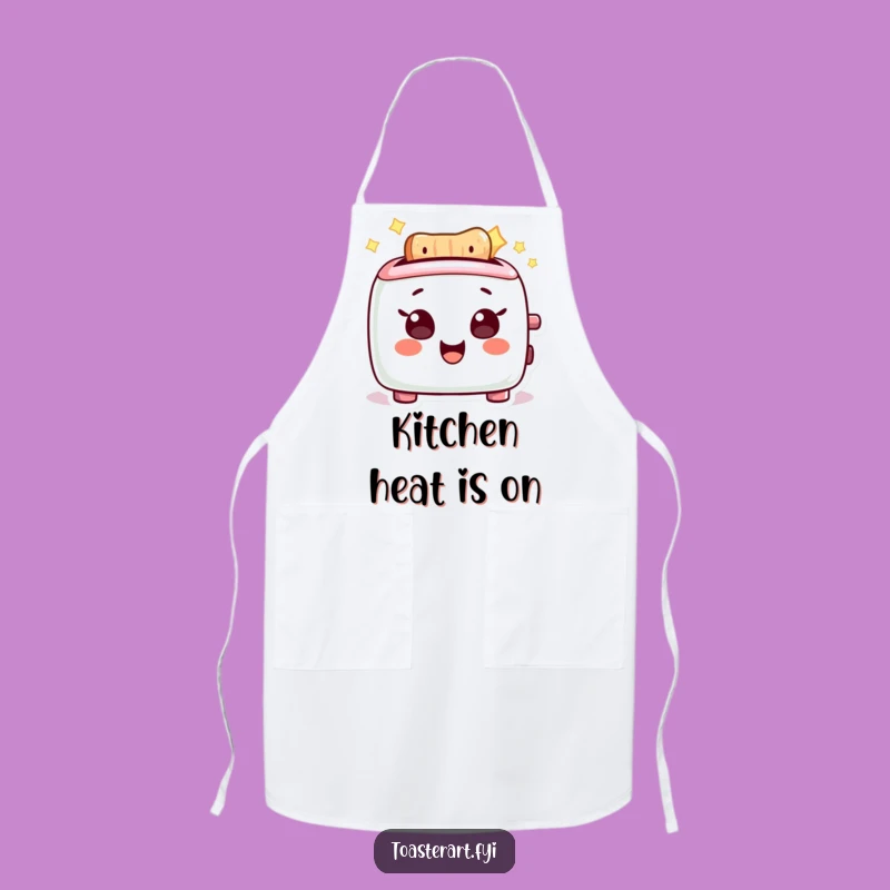 Funny Glowing Toaster Apron: Delighted Chef Character, Kitchen Funny Gift