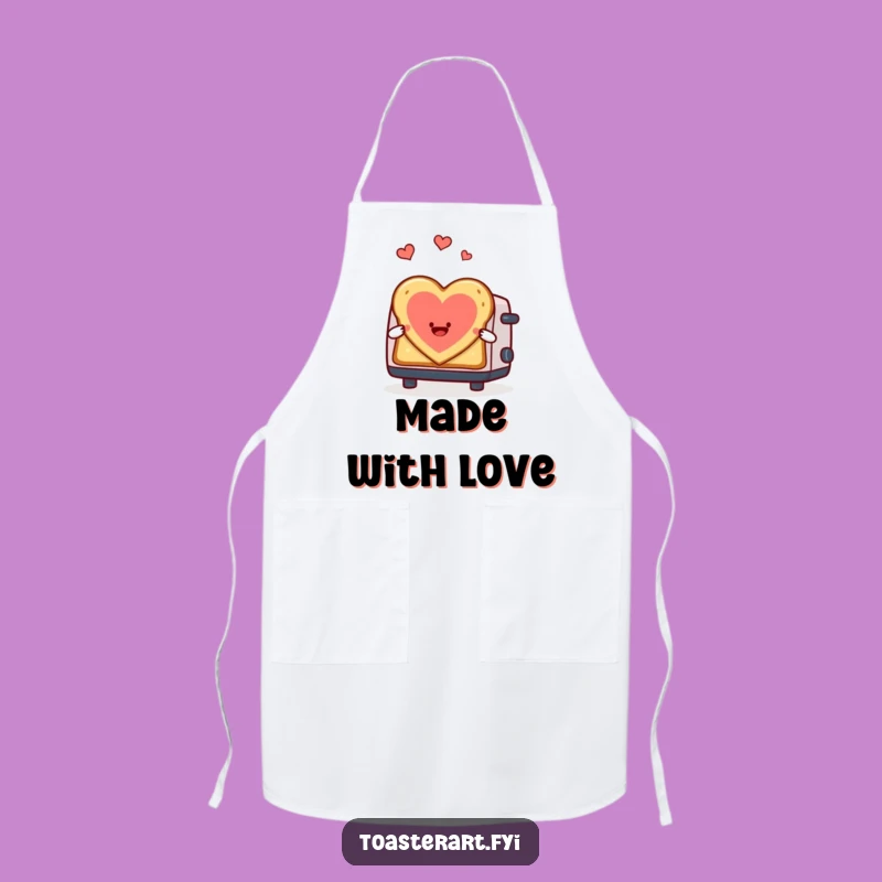 Funny Heart Toast Apron - Kitchen Toaster Love Wear, Chef's Romantic Funny Gift