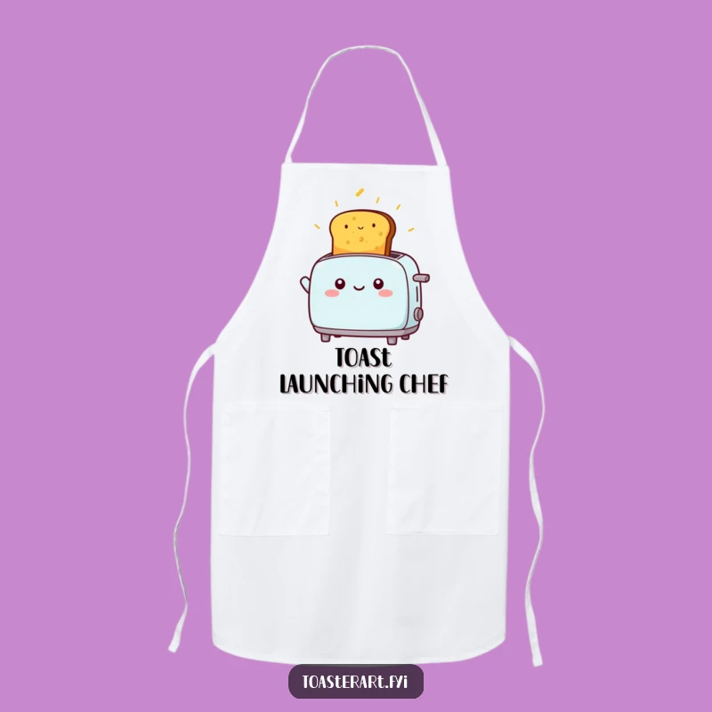 Funny Kawaii Toaster Launching Toast Apron: Kitchen Fun, Hilarious Gift