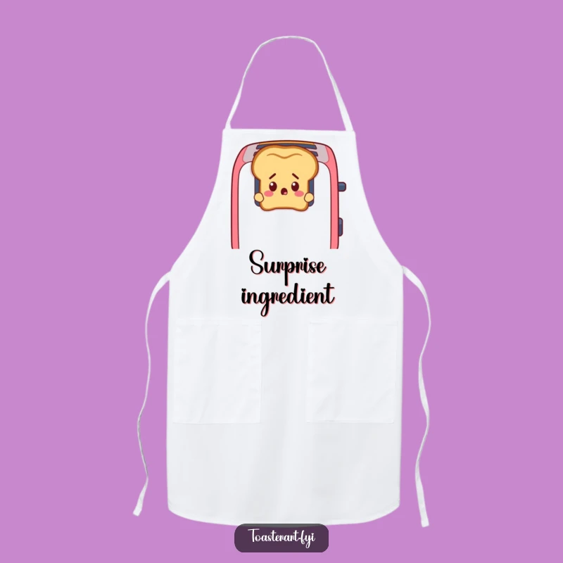 Funny Startled Toast Apron: Cook with Surprise and Cartoon Humor