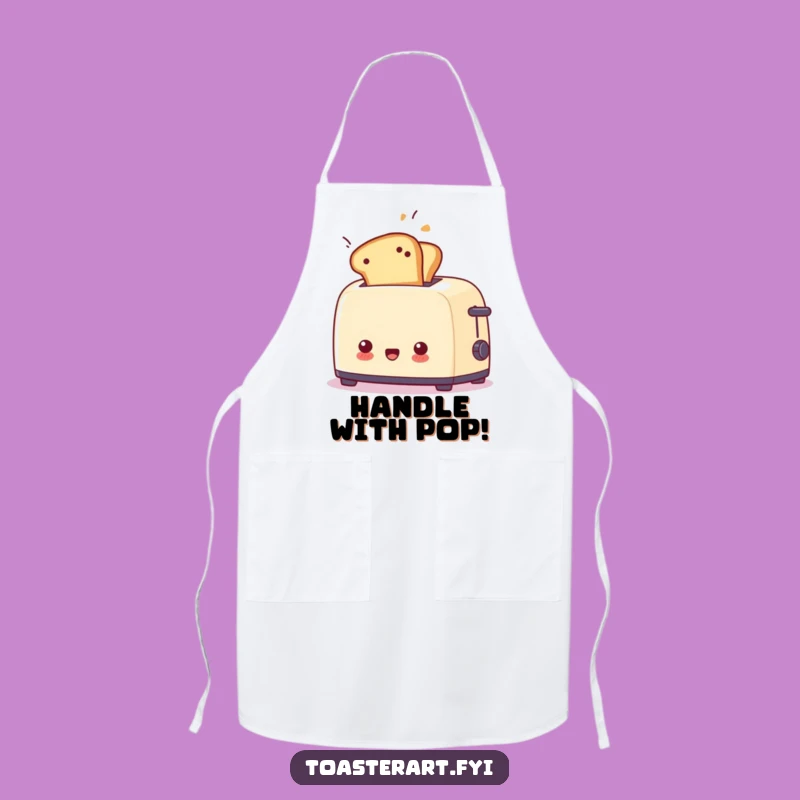 Funny Surprised Toaster Flying Toast Apron - Kitchen Humor Gift Idea