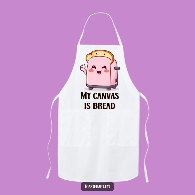 Funny Toaster Apron: Chef Toaster Drawing Smiley Toast Funny Gift
