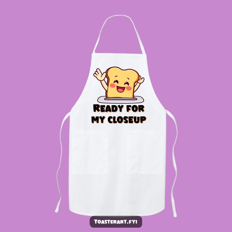 Funny Waving Toast Apron: Friendly Kitchen Helper Funny Gift