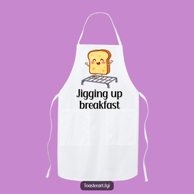 Funny Cheerful Toast Jig Apron: Cook with Breakfast Beats