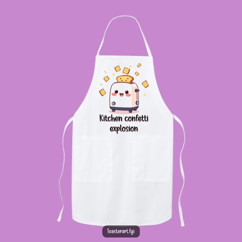 Funny Toaster Confetti Apron, Ejecting Toast, Kitchen Party Wear
