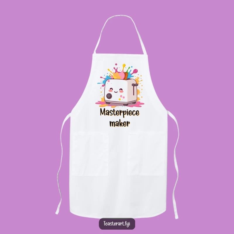 Funny Art Toaster Paint Splatter Apron: Create with Colorful Flair!