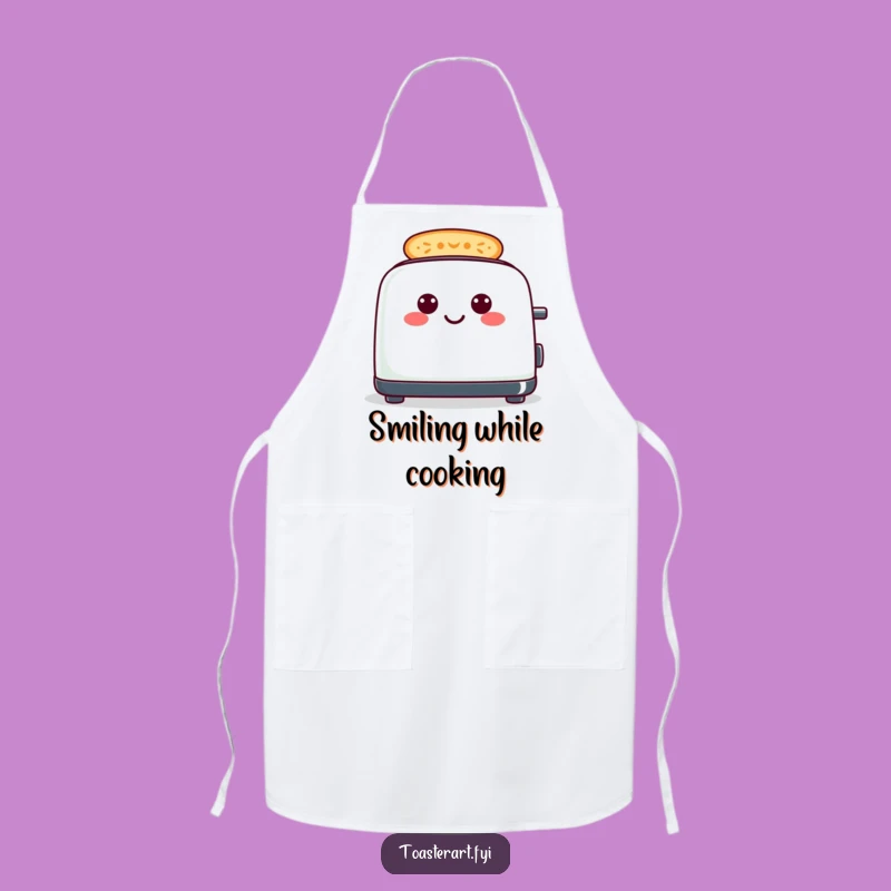 Funny Cheerful Toaster Chef Apron - Smiley Toast Kitchen Fun Gift