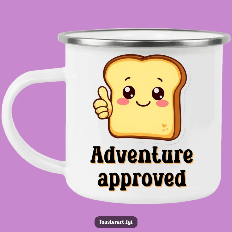 Funny Thumbs Up Toast Camping Mug: Positive Humor for Outdoor Adventures