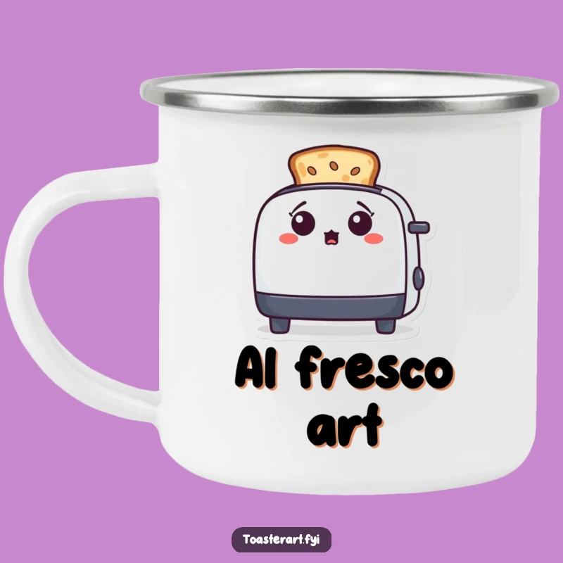 Funny Surprised Toaster Camping Mug - Your Artistic Companion for Outdoor Inspiration