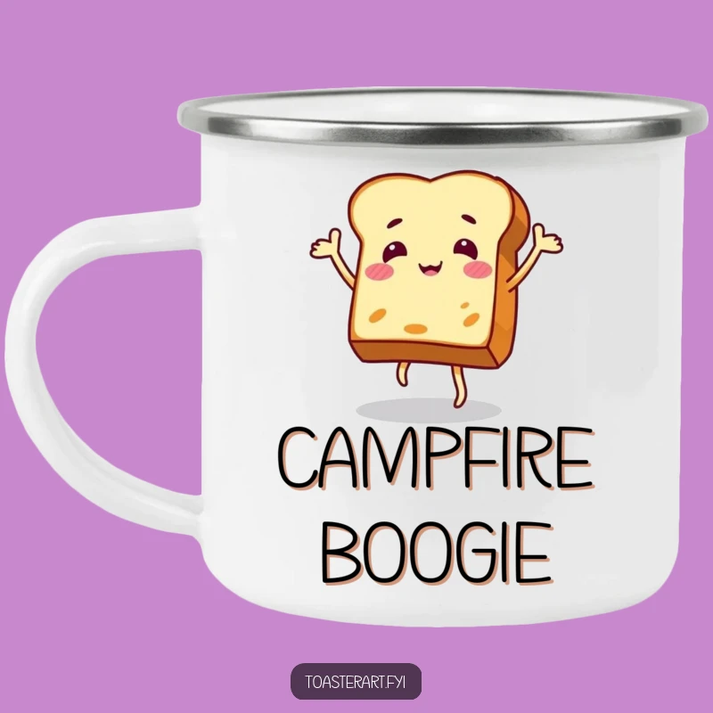 Funny Dancing Toast Campfire Mug - Adventure with Breakfast Beats