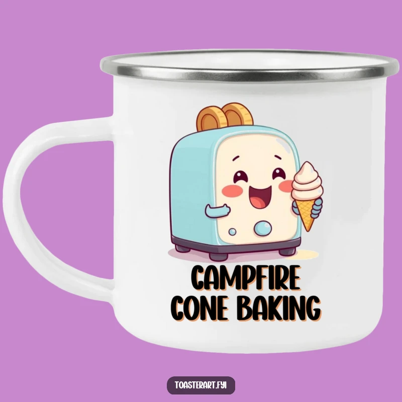 Funny Ice Cream Toaster Camp Mug: Comedic Dessert Art for Outdoor Fun