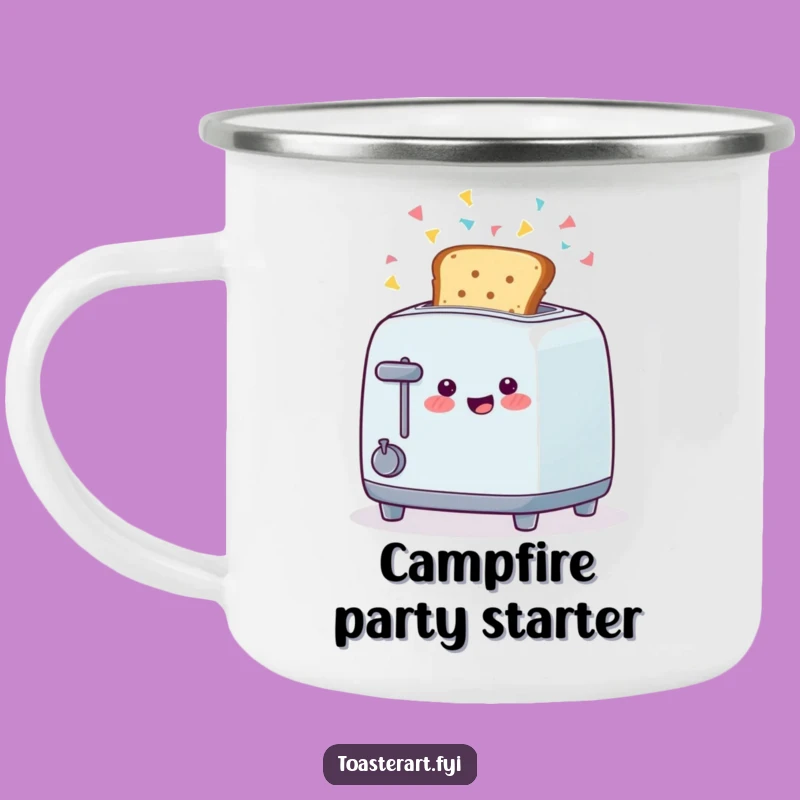 Funny Confetti Toaster Camping Mug: Festive Humor for Outdoor Celebrations