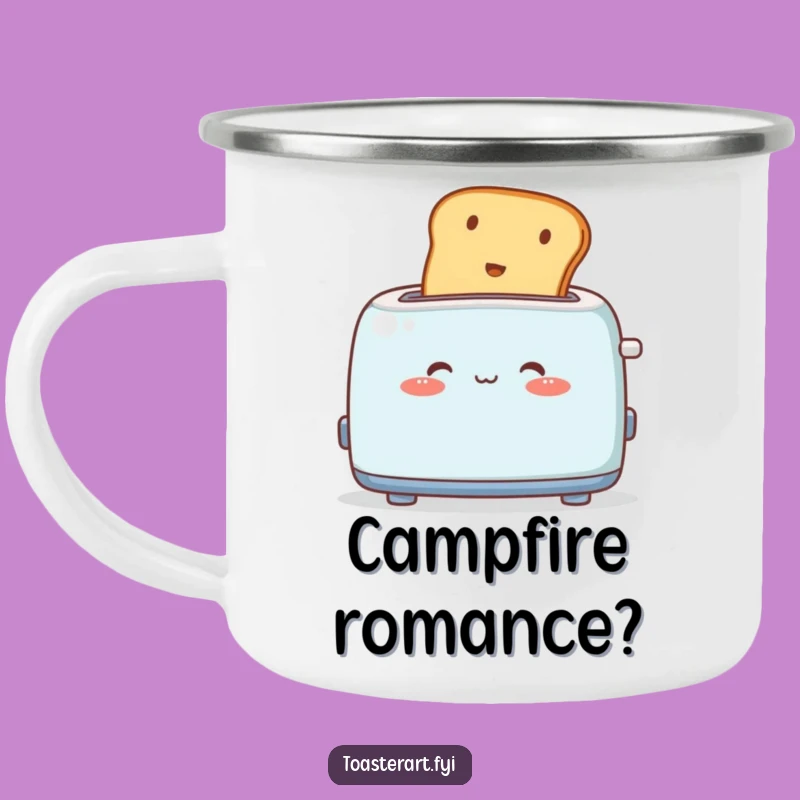 Funny Blushing Toaster Camping Mug: Cute Toast Eruption Camp Cup