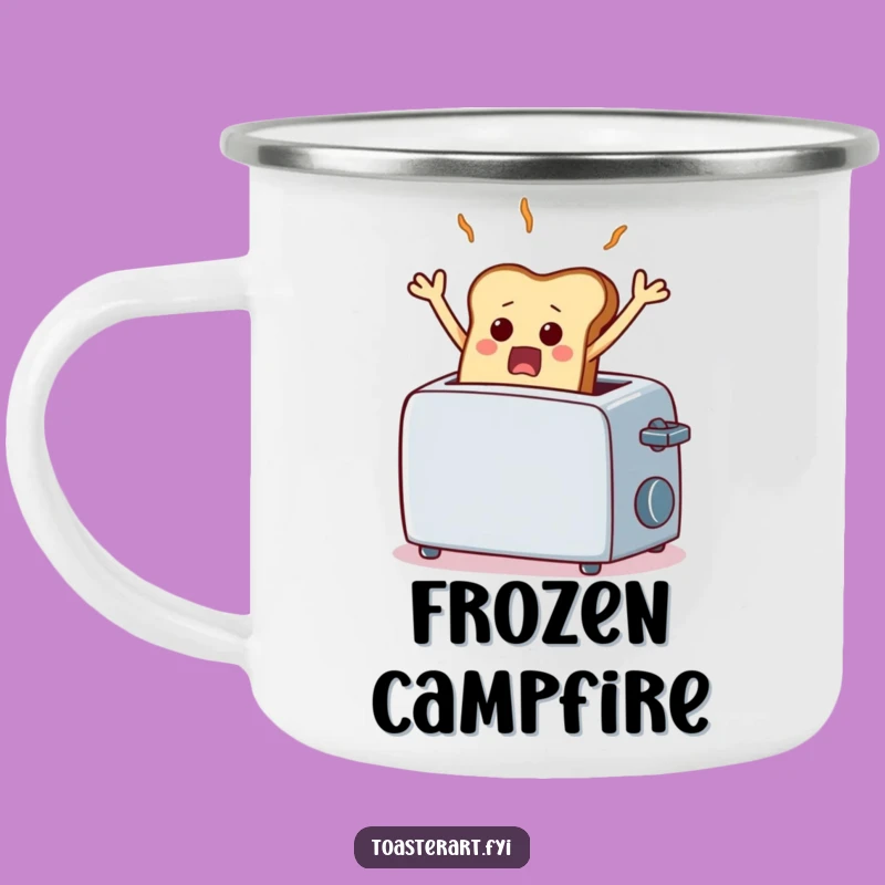 Funny Frozen Toast Camping Mug - Outdoor Scared Bread Cup, Adventurous Comical Gift