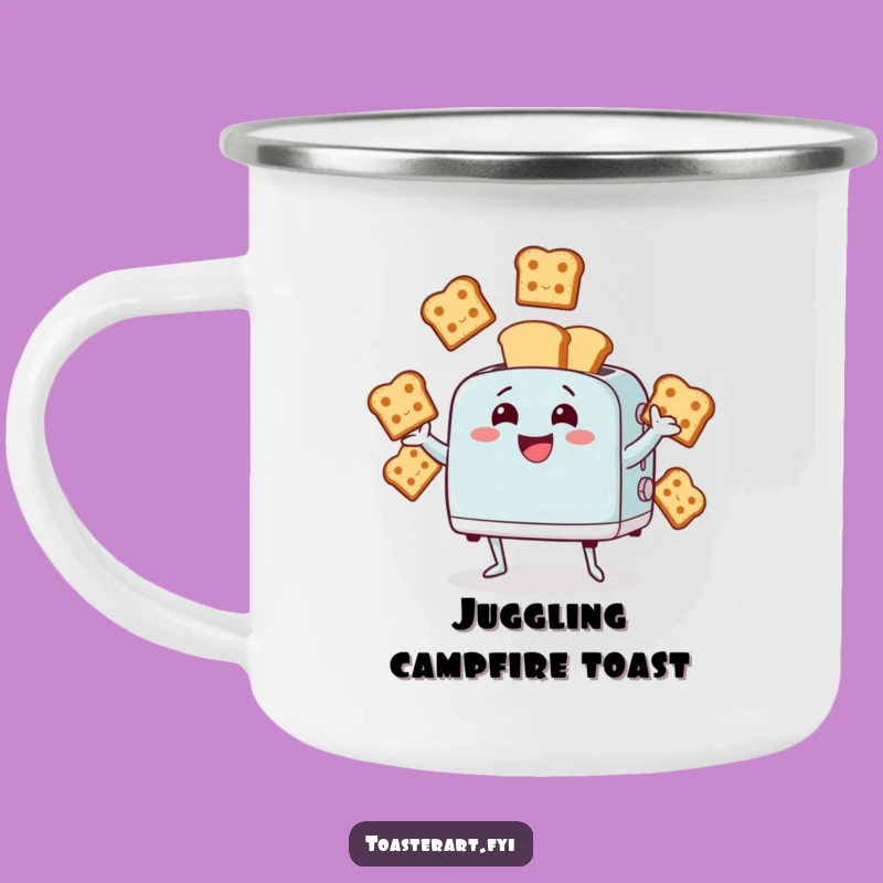 Funny Juggling Toaster Camping Mug - Durable Character for Humorous Adventures