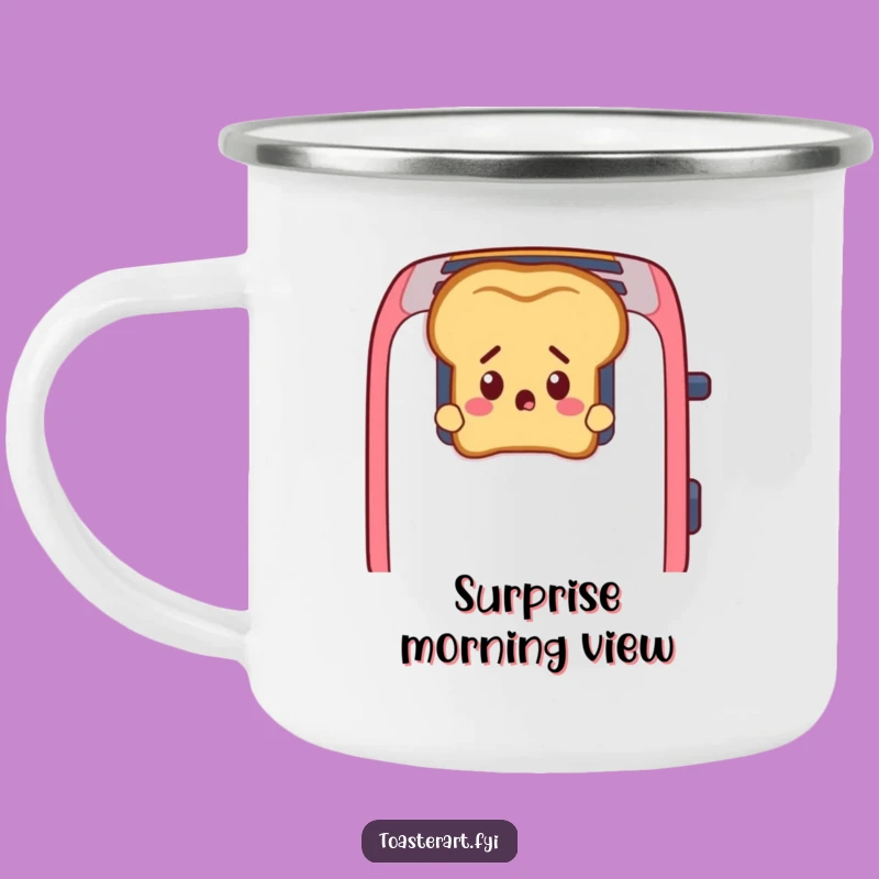 Funny Startled Toast Camping Mug: Durable Surprise for Outdoor Adventures
