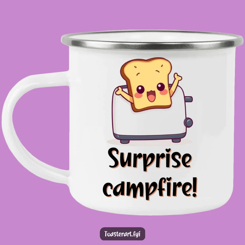 Funny Surprised Toast Camping Mug - Dramatic Character for Humorous Adventures