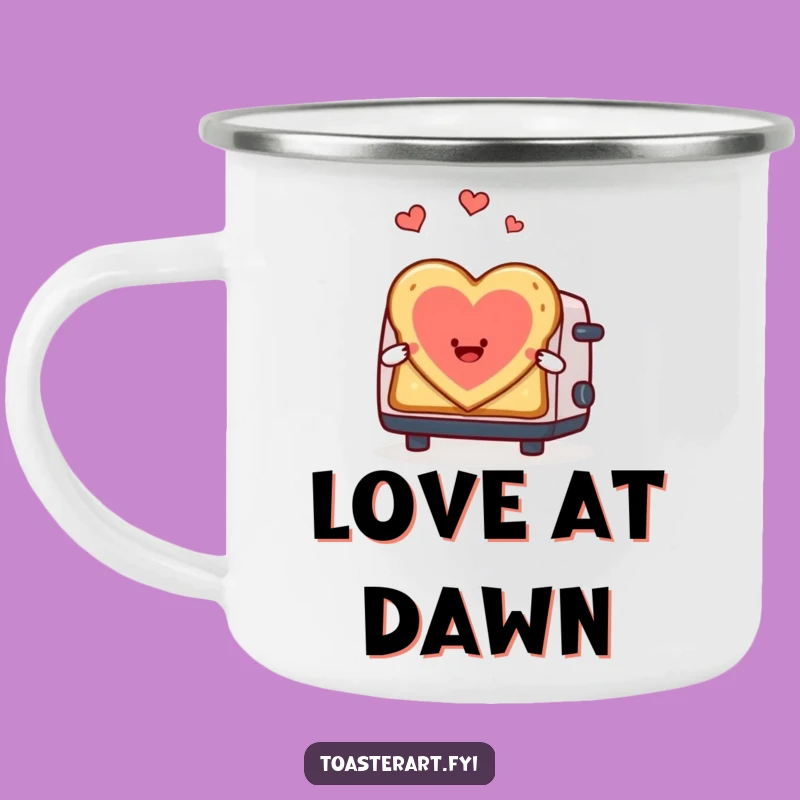Funny Heart Toast Camping Mug - Outdoor Toaster Love Cup, Adventurous Romantic Funny Gift