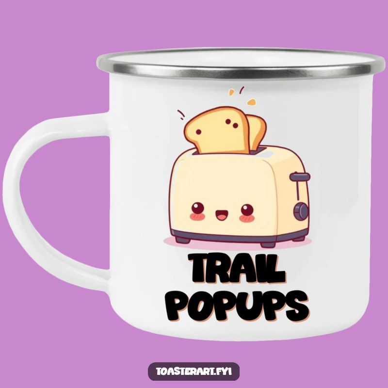 Funny Surprised Toaster Flying Toast Camping Mug - Outdoor Gag Gift