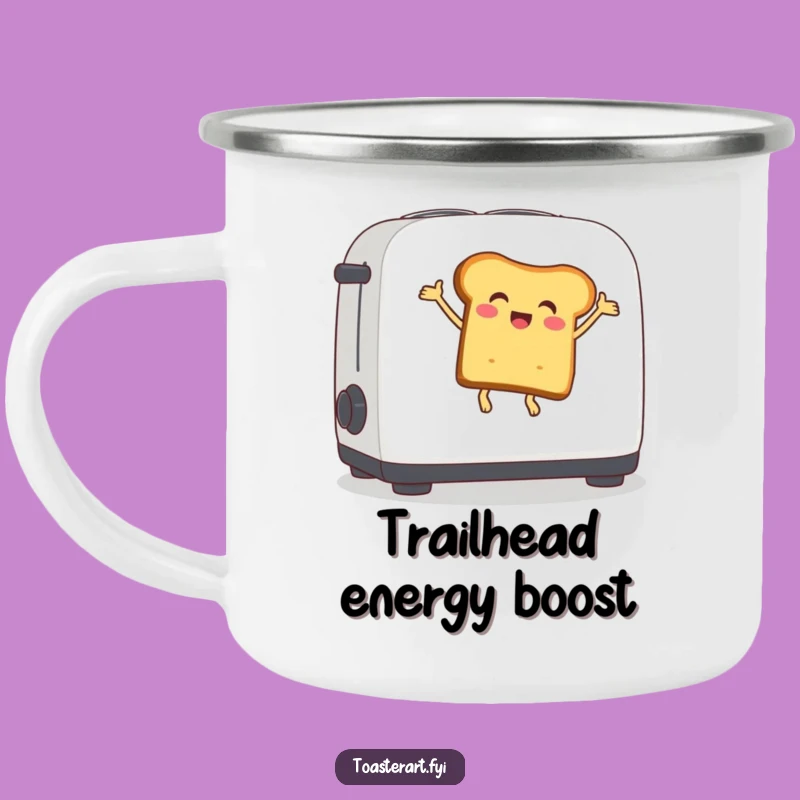 Funny Bouncing Bread Camping Mug: Whimsical Humor for Outdoor Breakfasts