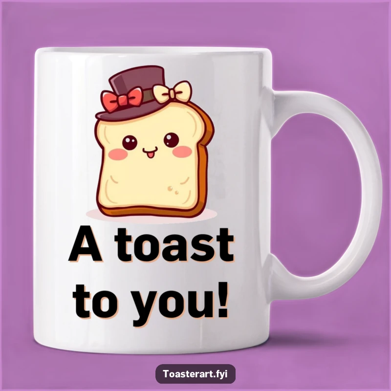 Funny Dapper Toast Mug: Bowing Toast Character Funny Gift