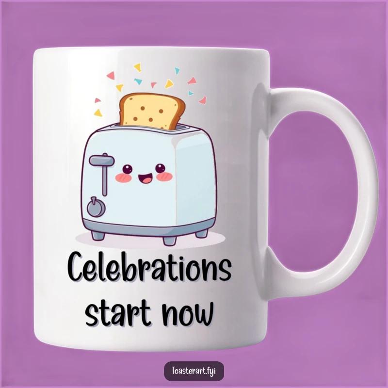 Funny Confetti Toaster Mug: Celebrate Mornings with Hilarious Festive Toast Gift