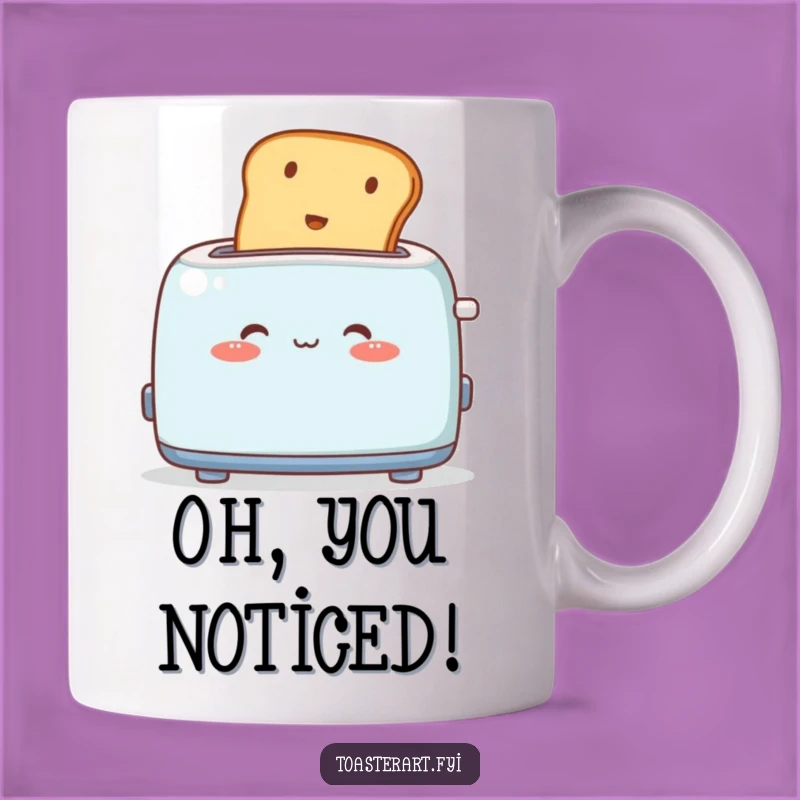 Funny Blushing Toaster Mug: Cute Character Embarrassed by Toast Gift