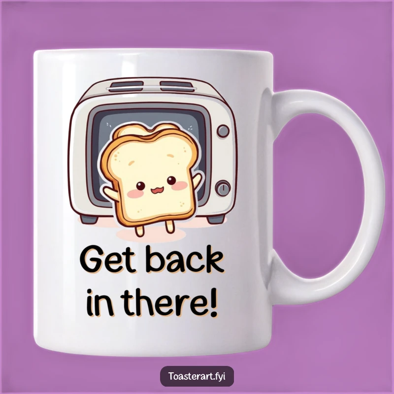 Funny Bread Savior Mug: Comical Hero Pushing Toast Back Gift
