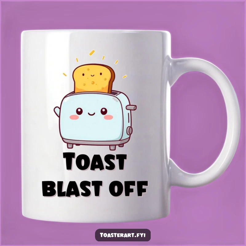 Funny Kawaii Toaster Launching Toast Mug: Joyful & Hilarious Breakfast Gift