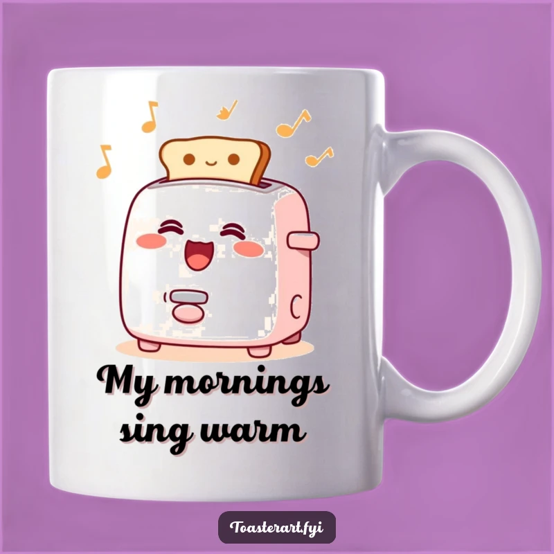 Funny Singing Toaster Mug - Rhythmic Toast Pop Art, Perfect Gift for Breakfast Lovers