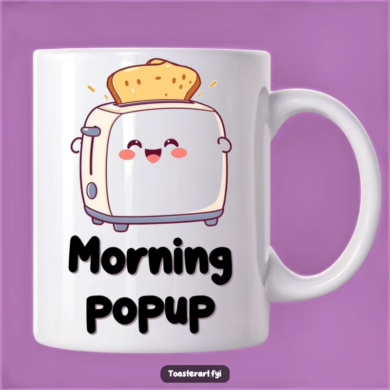 Funny Toaster Toast Mug - Joyful Character Ejecting Toast, Perfect Breakfast Gift