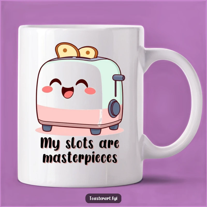 Funny Giggling Toaster Toast Art Mug - Hilarious Kitchenware Gift