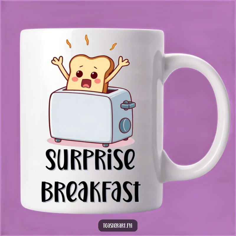 Funny Frozen Toast Mug - Scared Bread Art, Hilarious Breakfast Gag Gift