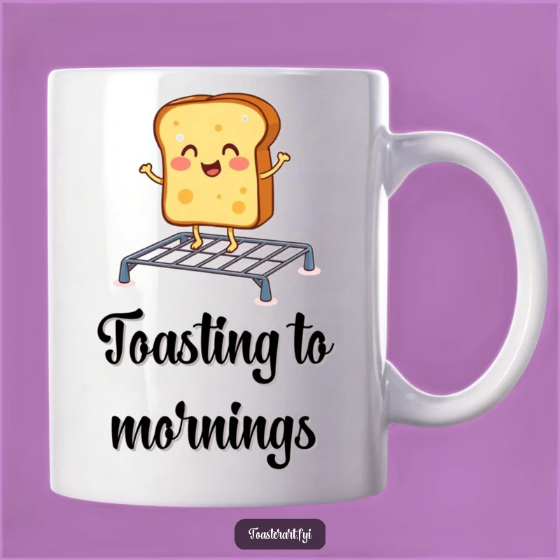 Funny Cheerful Toast Jig Mug: Start Your Day with a Breakfast Dance