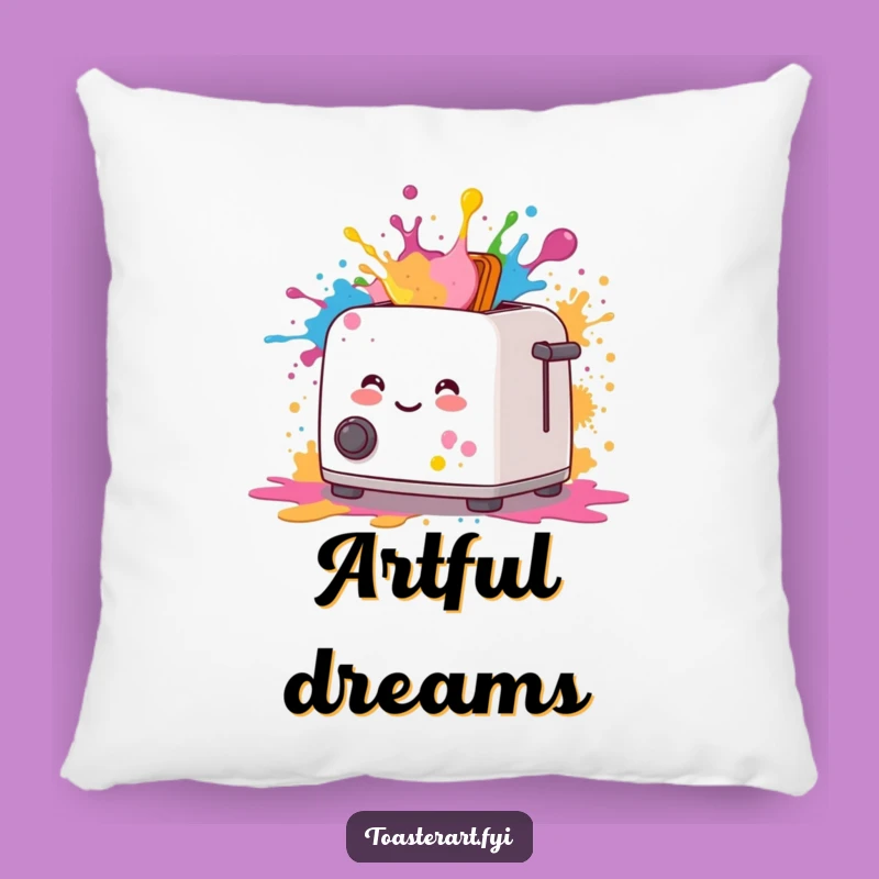 Funny Art Toaster Paint Splatter Pillow: Snuggle Up with Creative Joy!