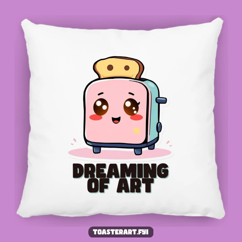 Funny Abstract Toaster Pillow: Cozy Glowing Eyes Toast Art Cushion