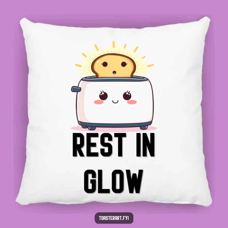 Funny Happy Toaster Glow Pillow: Snuggle Up with Breakfast Bliss!
