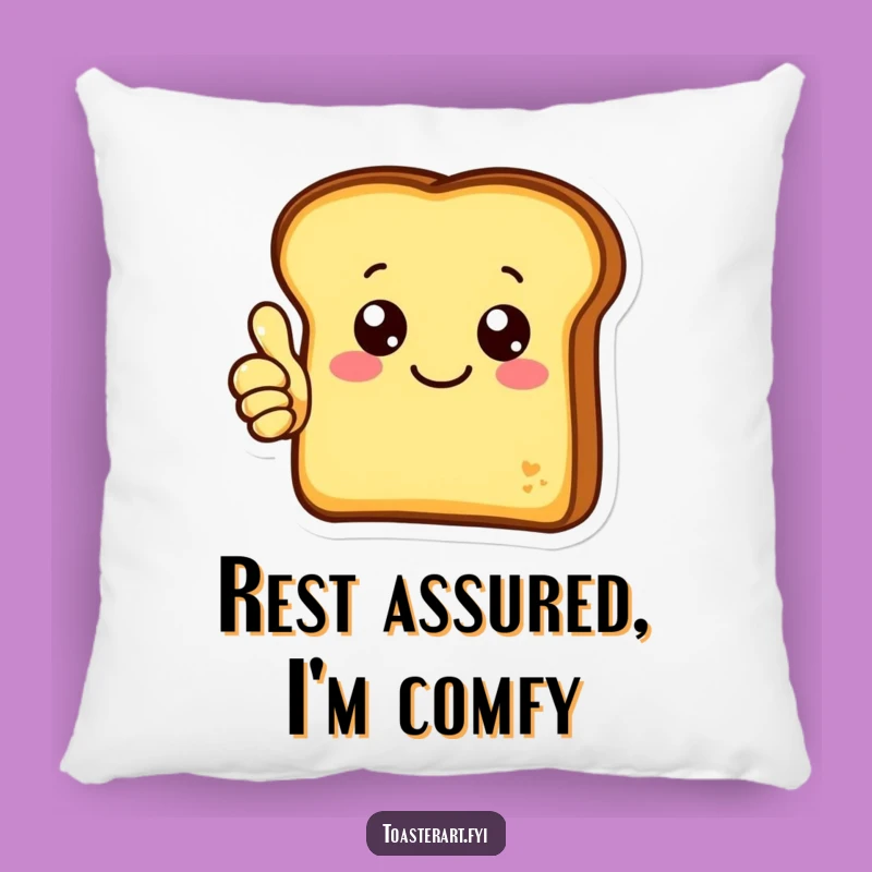 Funny Thumbs Up Toast Pillow: Comfy Accent for Cheerful Spaces