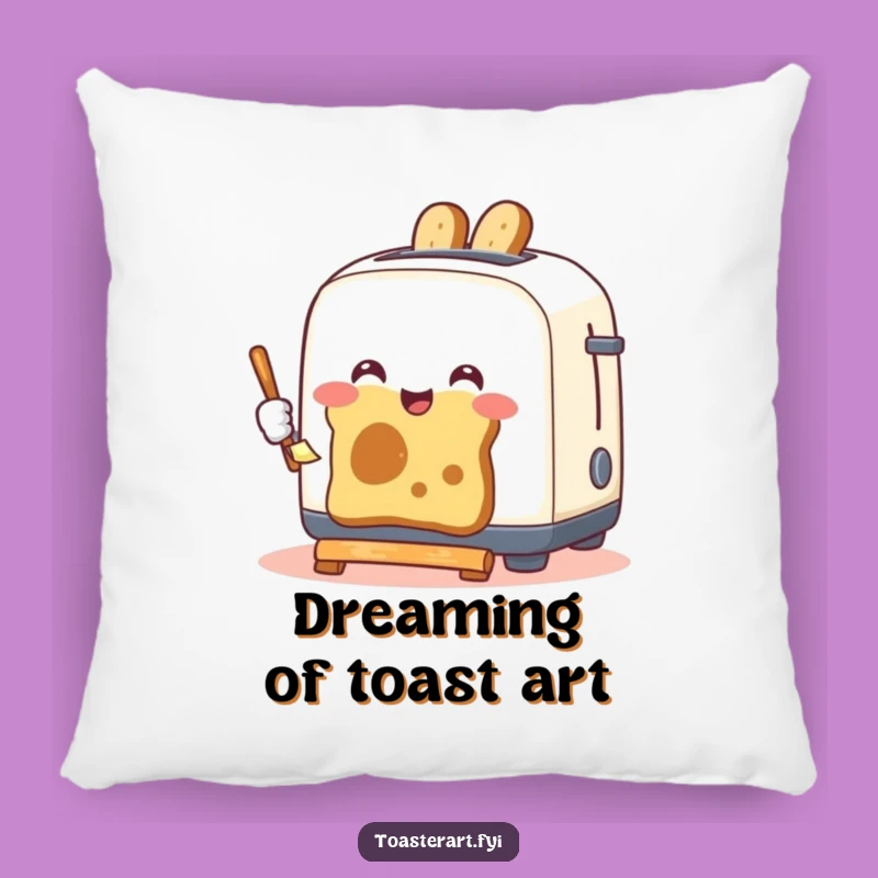 Funny Toaster Painting Toast Pillow: Cozy Comfort with Humorous Artful Design