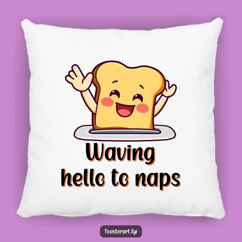 Funny Waving Toast Pillow: Comfy Hello Pillow Funny Gift