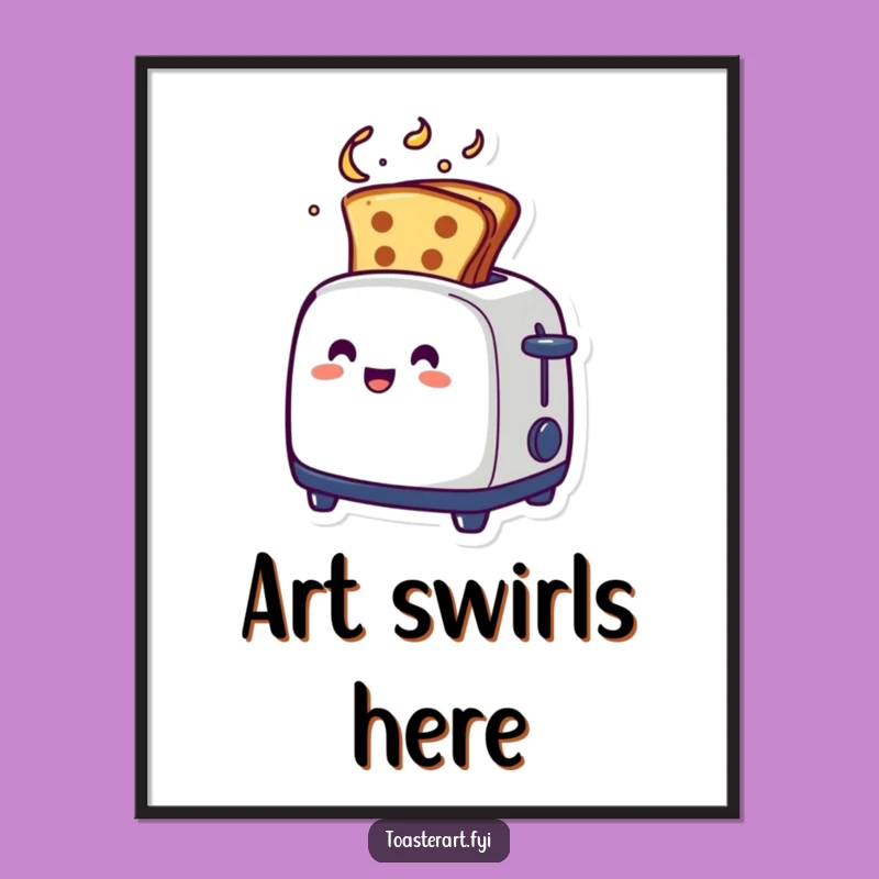 Digital Funny Artistic Swirl Toaster Print - Creative Toast Art Gift