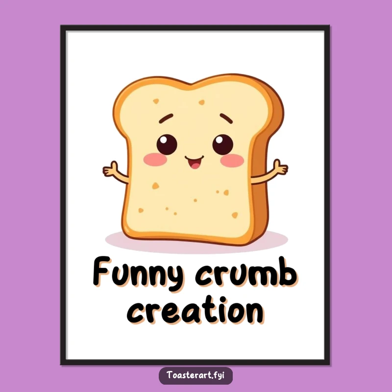Funny Bread Crumb Art Digital Print: Instant Whimsy, Perfect Gift!