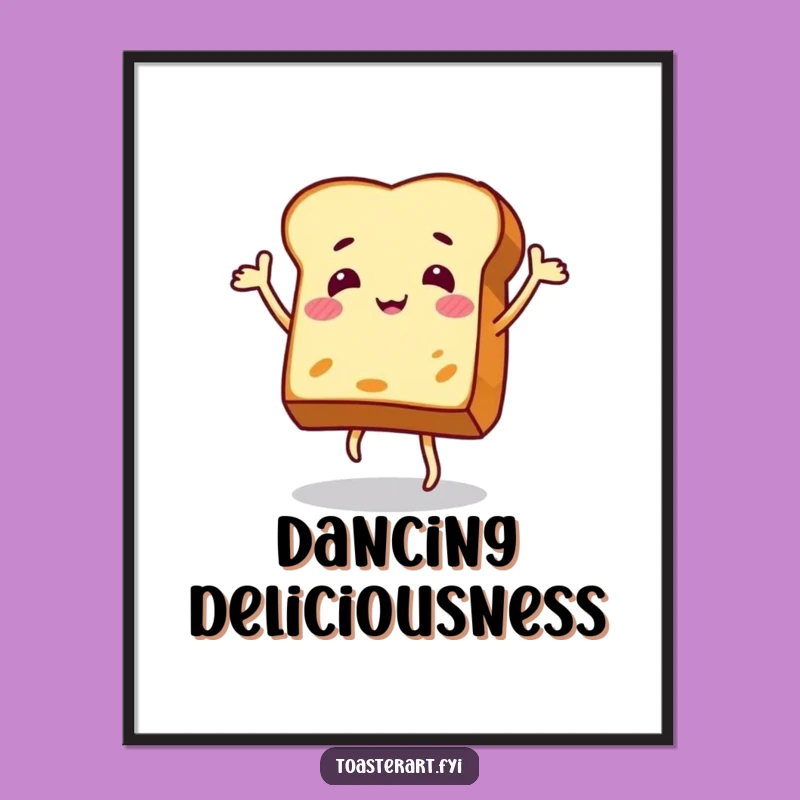 Funny Dancing Toast Digital Art - Energetic Breakfast Character Decor