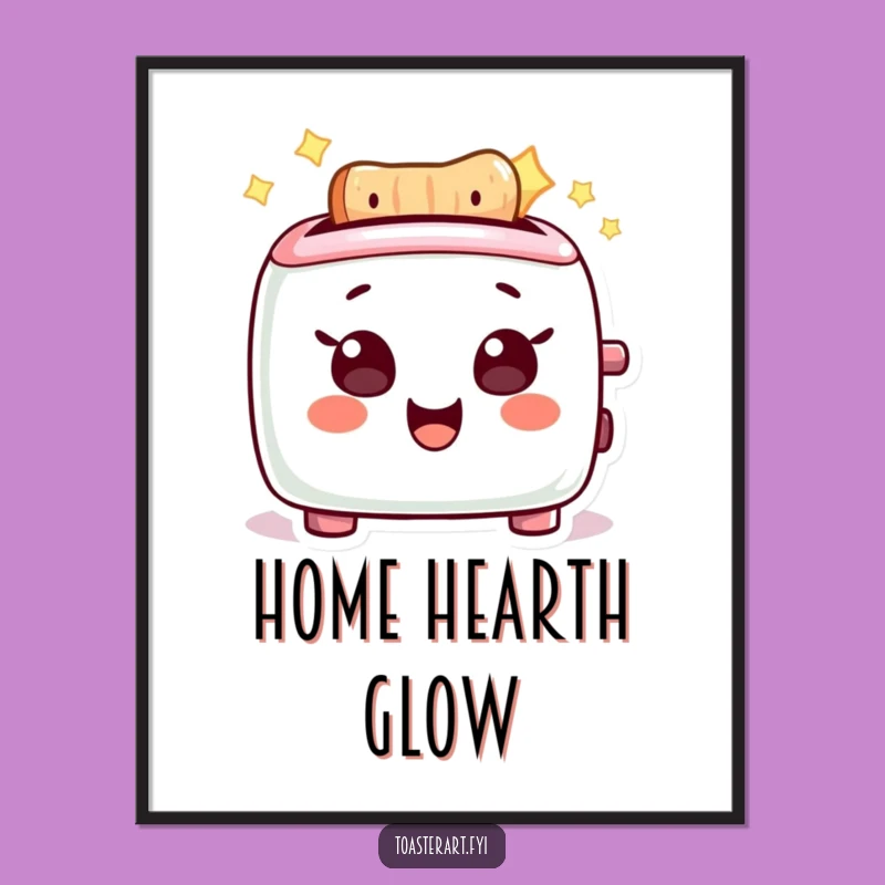 Funny Glowing Toaster Digital Print: Delighted Character Glow, Instant Funny Gift