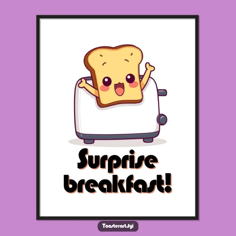 Funny Surprised Toast Digital Art - Instant Character Humor for Walls
