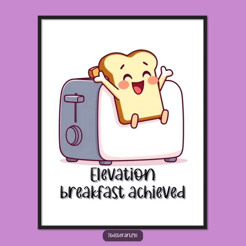 Funny Toast Leap Digital Art: Instant Joy & Hilarious Breakfast Decor for Walls