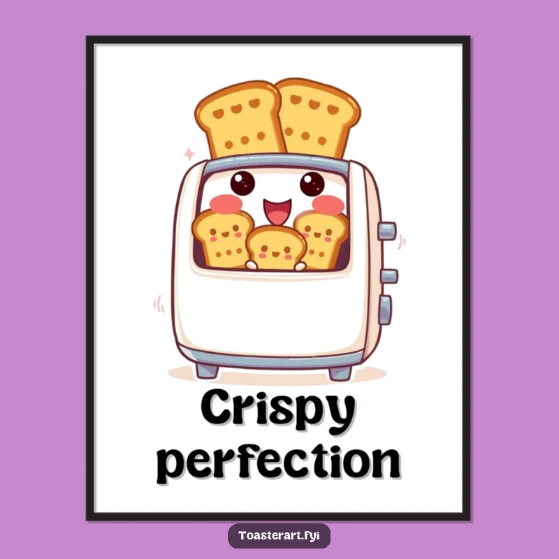 Funny Toaster Digital Art - Cheerful Breakfast Character Wall Decor