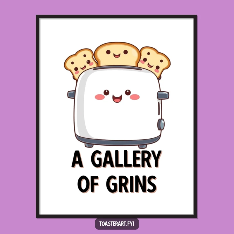 Funny Toaster Face Digital Print: Instant Breakfast Humor for Your Walls