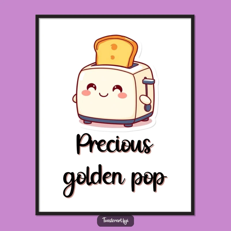 Funny Toaster Slice Digital Print: Instant Golden Breakfast for Your Walls
