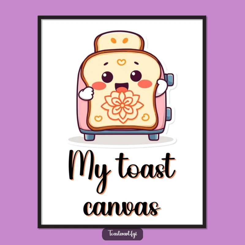 Funny Toaster Toast Masterpiece Digital Art: Whimsical Kitchen Decor Print